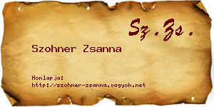 Szohner Zsanna névjegykártya